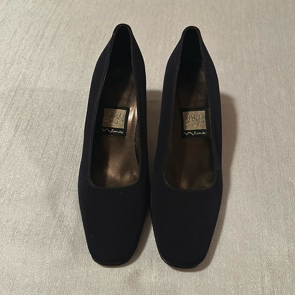 Nima Shoes - Nima Square Toed Suede Block Heels